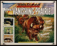 7z709 VANISHING PRAIRIE 1/2sh '54 Walt Disney, cool art of stampeding buffalo!
