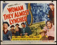 7z745 WOMAN THEY ALMOST LYNCHED style B 1/2sh '53 super sexy female gunfighter Audrey Totter!