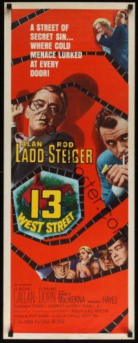 8a003 13 WEST STREET insert '62 Alan Ladd, Rod Steiger, cold menace lurked at every door!