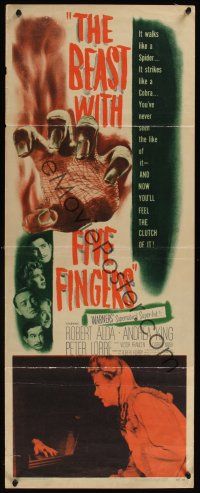 8a049 BEAST WITH FIVE FINGERS insert '47 Peter Lorre, your flesh will creep!