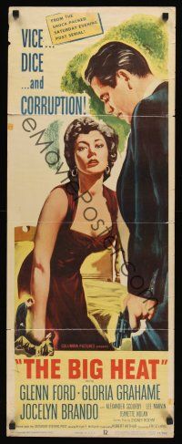 8a059 BIG HEAT insert '53 art of Glenn Ford & sexy Gloria Grahame, Fritz Lang noir!