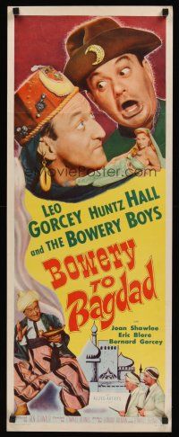8a075 BOWERY TO BAGDAD insert '54 wacky Leo Gorcey, Huntz Hall, sexy bellydancer!
