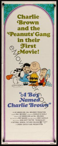8a078 BOY NAMED CHARLIE BROWN insert '70 art of Snoopy & the Peanuts gang by Charles M. Schulz!