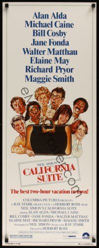 8a095 CALIFORNIA SUITE insert '78 Alan Alda, Michael Caine, Fonda, all-star cast Drew Struzan art!