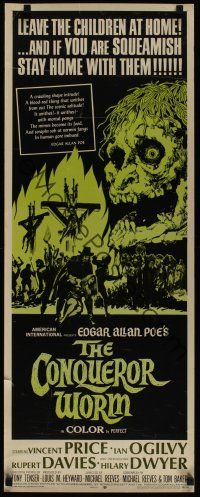 8a132 CONQUEROR WORM insert '68 Edgar Allan Poe, Vincent Price, gruesome horror art!