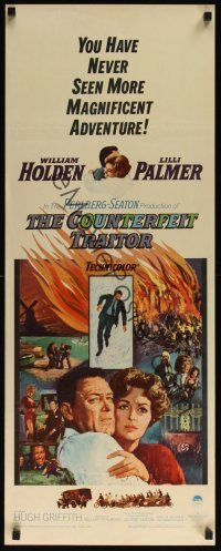 8a135 COUNTERFEIT TRAITOR insert '62 art of William Holden & Lilli Palmer by Howard Terpning!