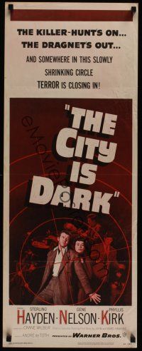 8a141 CRIME WAVE int'l insert '53 ex-cons Nelson, de Corsia & Bronson, The City is Dark!