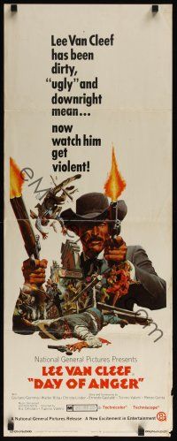 8a150 DAY OF ANGER insert '69 I giorni dell'ira, art of Lee Van Cleef, spaghetti western!