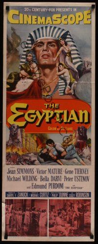 8a181 EGYPTIAN insert '54 Jean Simmons, Victor Mature & Gene Tierney in ancient Egypt!