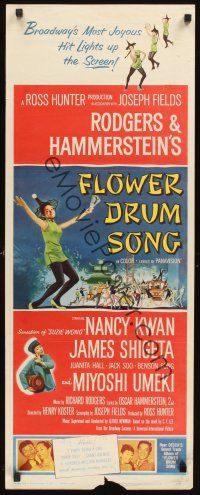 8a220 FLOWER DRUM SONG insert '62 Nancy Kwan, Rodgers & Hammerstein musical!