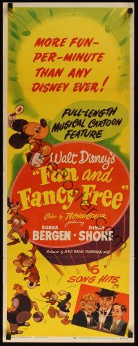 8a244 FUN & FANCY FREE insert '47 Walt Disney, more fun-per-minute than any Disney ever!