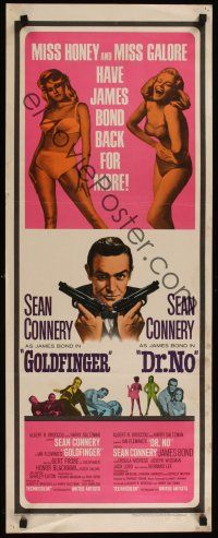 8a269 GOLDFINGER/DR. NO insert '66 Sean Connery as James Bond, plus sexy Miss Honey & Miss Galore!