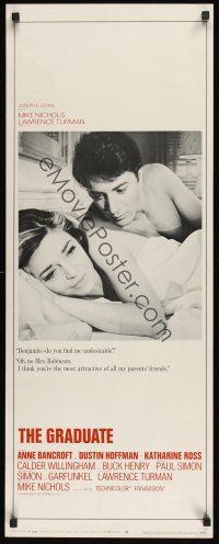 8a274 GRADUATE insert '68 image of Dustin Hoffman & Anne Bancroft in bed!