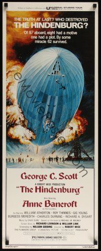 8a303 HINDENBURG insert '76 George C. Scott & all-star cast, art of zeppelin crashing down!