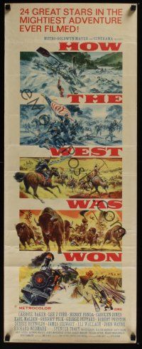 8a313 HOW THE WEST WAS WON insert '64 John Ford epic, Debbie Reynolds, Gregory Peck!