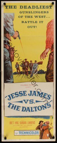 8a338 JESSE JAMES VS THE DALTONS 2-D insert '53 William Castle, deadliest gunslingers of the west!