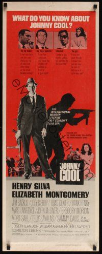8a341 JOHNNY COOL insert '63 Henry Silva, sexy Bewitched star Elizabeth Montgomery in film noir!