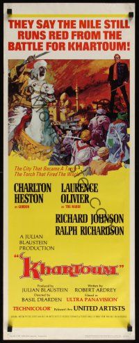 8a346 KHARTOUM insert '66 art of Charlton Heston & Laurence Olivier, Cinerama adventure!