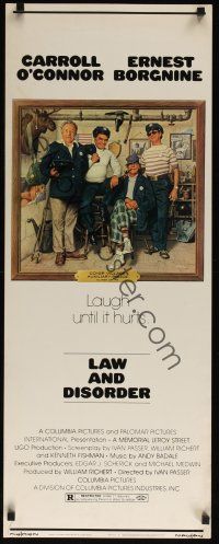8a360 LAW & DISORDER insert '74 Lettick art of Carroll O'Connor & Borgnine as auxiliary police!