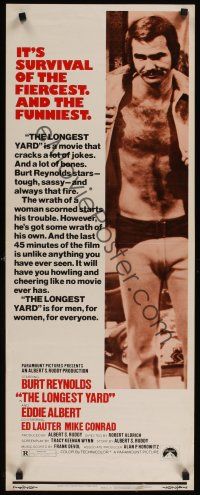 8a380 LONGEST YARD insert '74 Robert Aldrich prison football sports comedy, Burt Reynolds!