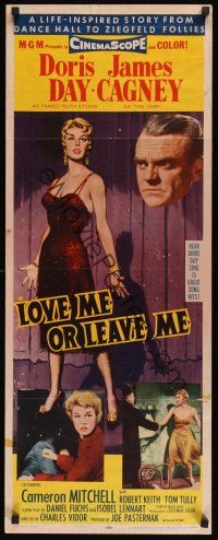 8a387 LOVE ME OR LEAVE ME insert '55 full-length sexy Doris Day as famed Ruth Etting, James Cagney