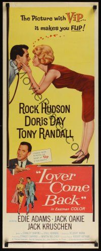 8a388 LOVER COME BACK insert '62 Rock Hudson, Doris Day, Tony Randall, Edie Adams!