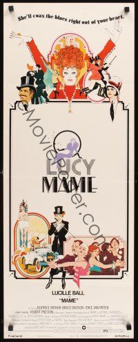 8a396 MAME insert '74 Lucille Ball, from Broadway musical, cool Bob Peak artwork!