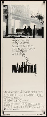 8a405 MANHATTAN style B insert '79 classic image of Woody Allen & Diane Keaton by bridge!