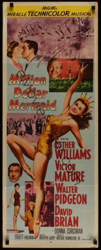 8a417 MILLION DOLLAR MERMAID insert '52 sexy swimmer Esther Williams in swimsuit & crown!