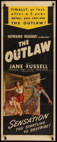8a468 OUTLAW insert R50 artwork of sexy Jane Russell, Howard Hughes!