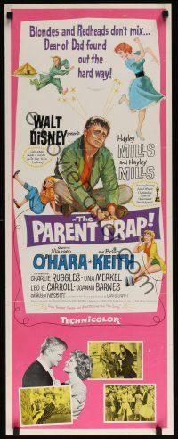 8a473 PARENT TRAP insert '61 Disney, art of Hayley Mills, Maureen O'Hara, Brian Keith!