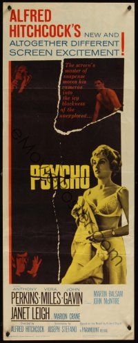 8a496 PSYCHO insert '60 sexy half-dressed Janet Leigh, Anthony Perkins, Alfred Hitchcock