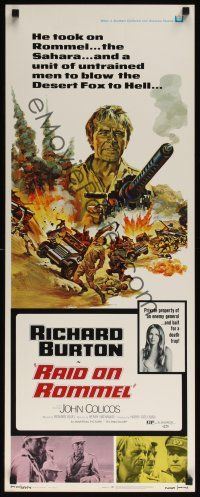 8a502 RAID ON ROMMEL insert '71 cool art of Richard Burton, Wolfgang Preiss as The Desert Fox!