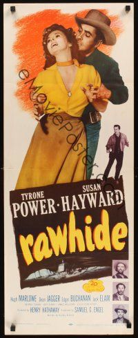 8a508 RAWHIDE insert R56 Tyrone Power holds pretty Susan Hayward!