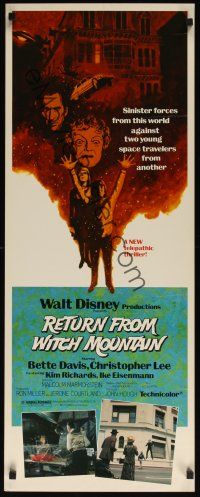 8a514 RETURN FROM WITCH MOUNTAIN insert '78 Disney, art of ominous Bette Davis & Christopher Lee!