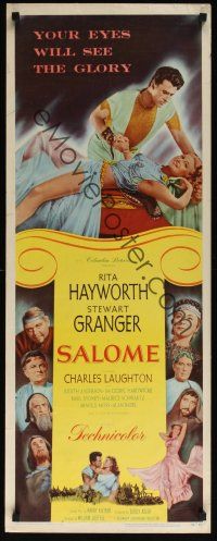 8a541 SALOME insert '53 art of sexy reclining Rita Hayworth romanced by Stewart Granger!