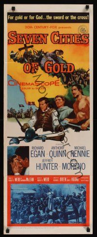 8a558 SEVEN CITIES OF GOLD insert '55 Richard Egan, Mexican Anthony Quinn, priest Rennie!