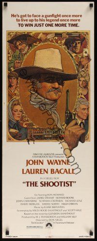 8a570 SHOOTIST insert '76 best Richard Amsel artwork of cowboy John Wayne & cast!
