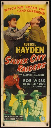 8a575 SILVER CITY RAIDERS insert '43 watch cowboy Russell Hayden smash the land-grabbers!