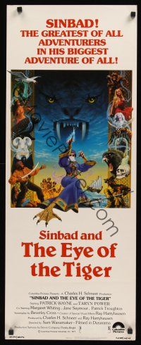 8a577 SINBAD & THE EYE OF THE TIGER insert '77 Ray Harryhausen, cool Lettick fantasy art!