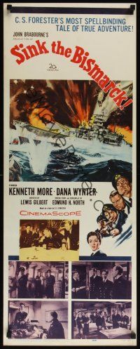 8a578 SINK THE BISMARCK insert '60 Kenneth More, great WWII clash of battleships art!