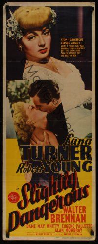 8a581 SLIGHTLY DANGEROUS insert '43 satins & sables brought out the best in sexy Lana Turner!