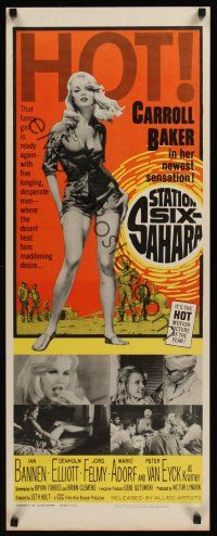 8a604 STATION SIX-SAHARA insert '62 super sexy Carroll Baker is alone with five men in the desert!