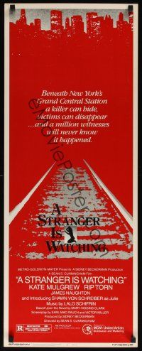 8a607 STRANGER IS WATCHING insert '82 Kate Mulgrew & Rip Torn, New York serial killer horror!