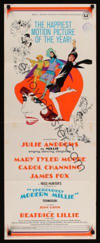 8a655 THOROUGHLY MODERN MILLIE insert '67 Bob Peak art of singing & dancing Julie Andrews!