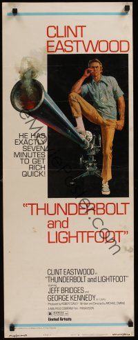 8a663 THUNDERBOLT & LIGHTFOOT style C insert '74 art of Clint Eastwood with HUGE gun by McGinnis!