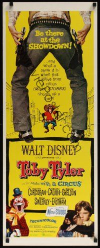 8a667 TOBY TYLER insert '60 Walt Disney, art of wacky circus clown, Mister Stubbs w/revolver!