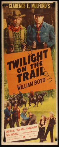 8a690 TWILIGHT ON THE TRAIL insert '41 William Boyd as Hopalong Cassidy, Andy Clyde!