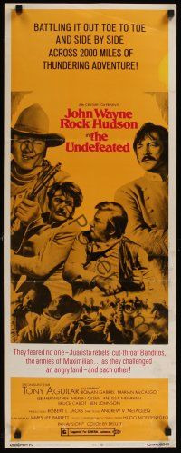 8a698 UNDEFEATED insert '69 John Wayne & Rock Hudson rode where no one else dared!