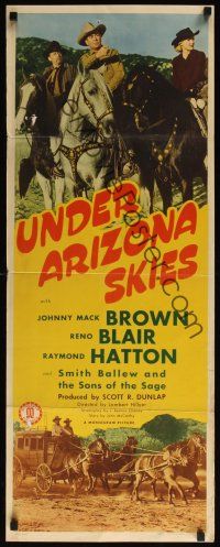 8a699 UNDER ARIZONA SKIES insert '46 Johnny Mack Brown, Reno Blair, Raymond Hatton!